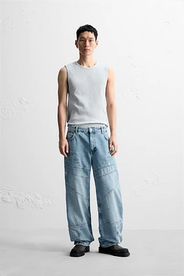 BARREL FIT JEANS WITH SEAMS