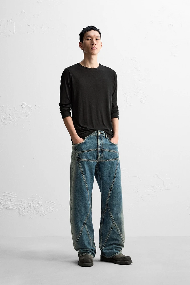 STRAIGHT FIT SEAM JEANS