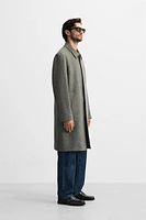 HERRINGBONE TEXTURED WEAVE COAT