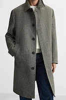 HERRINGBONE TEXTURED WEAVE COAT