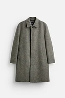 HERRINGBONE TEXTURED WEAVE COAT