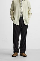 PLEATED COTTON - LINEN PANTS