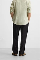 PLEATED COTTON - LINEN PANTS