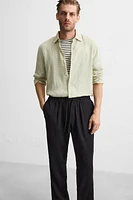 PLEATED COTTON - LINEN PANTS