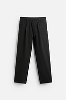 PLEATED COTTON - LINEN PANTS