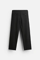 PLEATED COTTON - LINEN PANTS