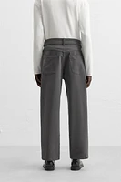 PANTS WITH BELT AND PLEATS