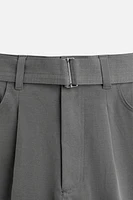 PANTS WITH BELT AND PLEATS