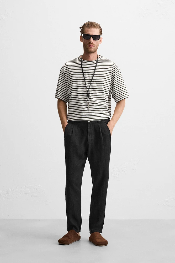 PLEATED LINEN PANTS