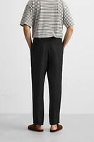 PLEATED LINEN PANTS