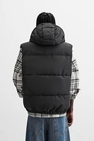 HOODED PUFFER VEST