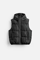 HOODED PUFFER VEST