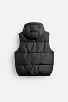 HOODED PUFFER VEST