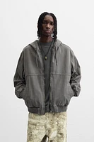 WASHED HOODED JACKET