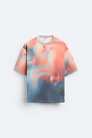 ABSTRACT PRINT KNIT T-SHIRT