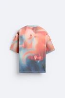 ABSTRACT PRINT KNIT T-SHIRT