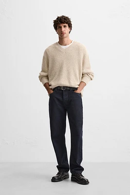 TEXTURED BOUCLÉ SWEATER