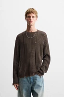 STRUCTURED RIPPED EFFECT SWEATER