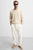 TEXTURED JOGGER WAIST PANTS