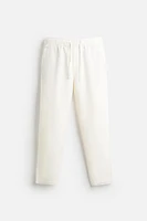 TEXTURED JOGGER WAIST PANTS