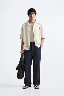 EMBROIDERED COTTON - LINEN SHIRT