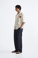 EMBROIDERED COTTON - LINEN SHIRT