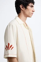 EMBROIDERED COTTON - LINEN SHIRT