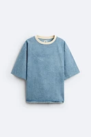 WASHED DENIM SWEATSHIRT