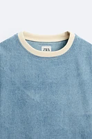 WASHED DENIM SWEATSHIRT