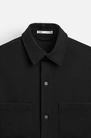 TEXTURED STRETCH OVERSHIRT