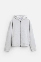 TEXTURED HOODED SWEATSHIRT