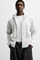 TEXTURED HOODED SWEATSHIRT