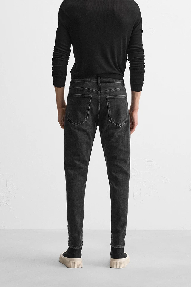 Jeans Z1975 Zara Jeans Neri Vita Alta Tapered Jeans Zara The