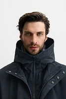 TECHNICAL PARKA WITH REMOVABLE COLLAR