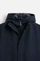 TECHNICAL PARKA WITH REMOVABLE COLLAR