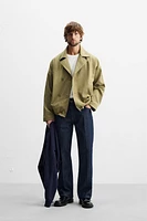 SHORT TECHNICAL FABRIC TRENCH COAT