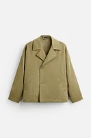 SHORT TECHNICAL FABRIC TRENCH COAT