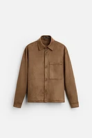 FAUX SUEDE OVERSHIRT