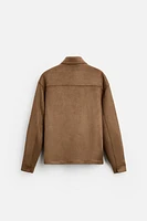 FAUX SUEDE OVERSHIRT