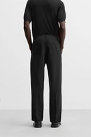 PLEATED STRAIGHT FIT PANTS