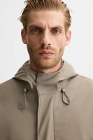 HOODED RUBBERIZED PARKA