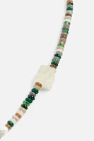 CONTRASTING STONE NECKLACE