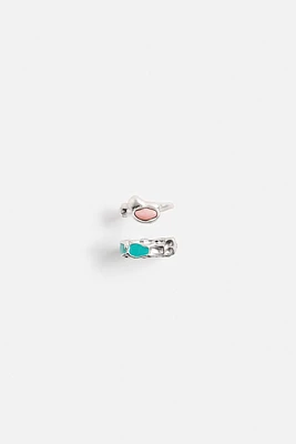 2 PACK OF ENAMEL RINGS