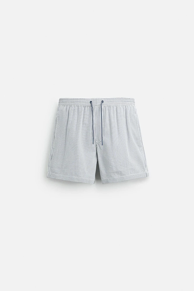 SEERSUCKER REGULAR SWIMMING TRUNKS