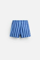 STRIPED REGULAR SWIMMING TRUNKS