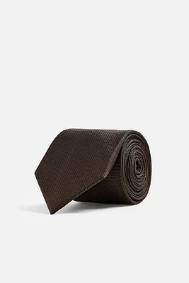 TEXTURED 100% SILK TIE