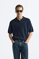 COTTON - SILK BLEND KNIT POLO