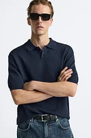 COTTON - SILK BLEND KNIT POLO