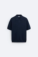 COTTON - SILK BLEND KNIT POLO