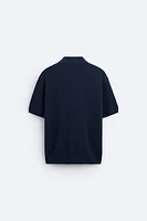 COTTON - SILK BLEND KNIT POLO